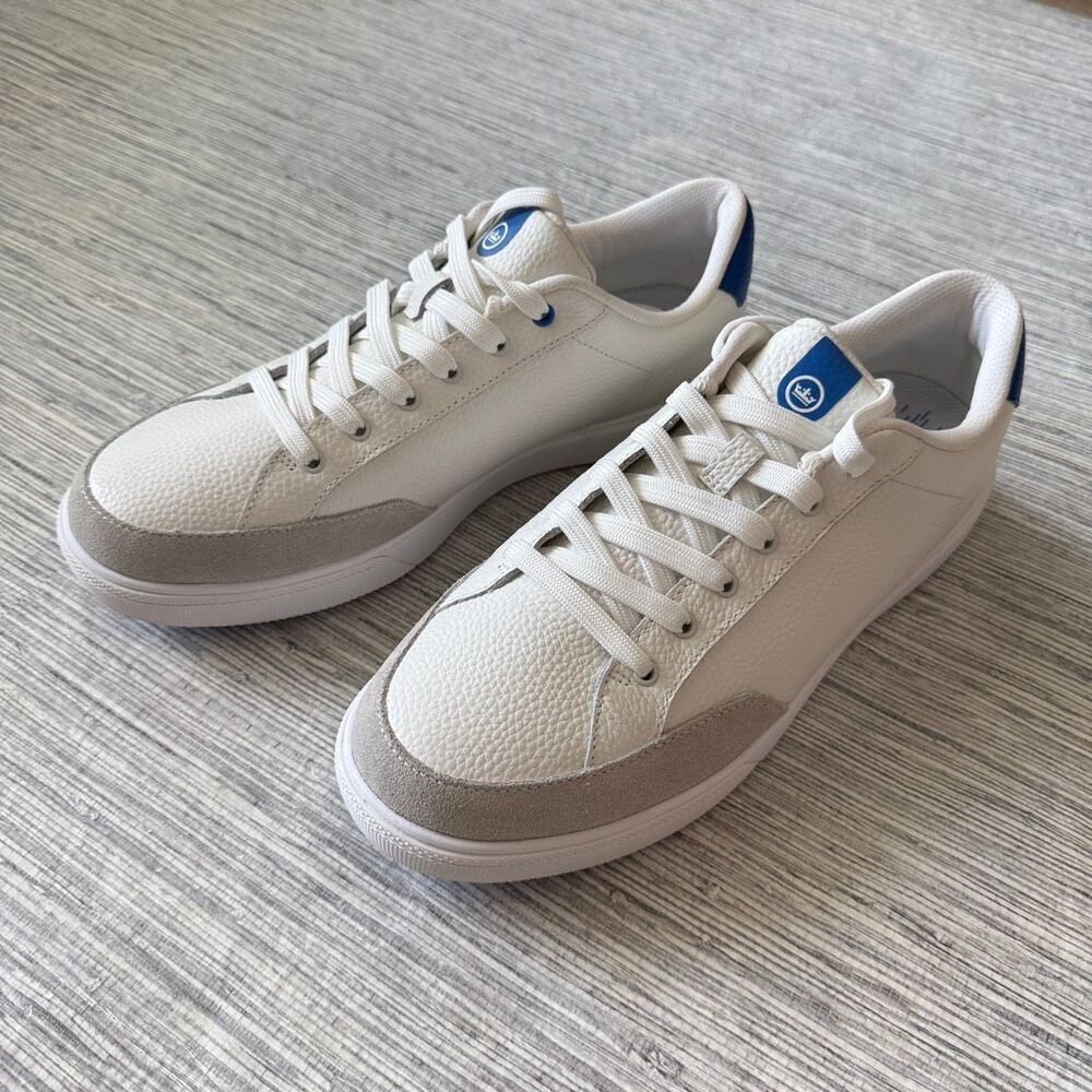 Peter Millar Drift Leather Hybrid Course Golf Shoes Men's White/Mako Blue Size 9